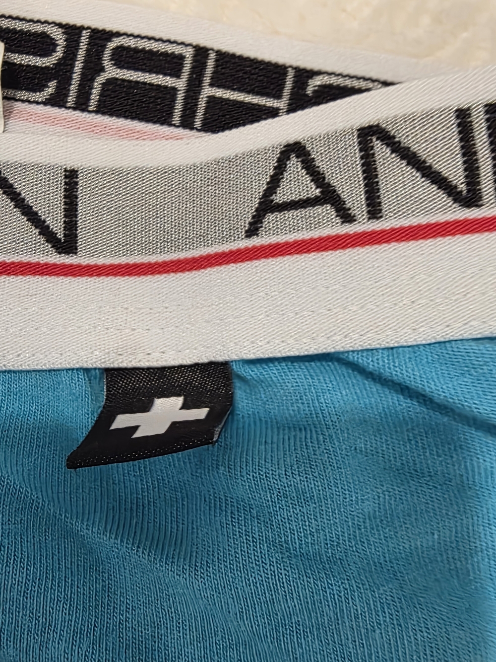 Andrew Christian Men’s Light Tel & Red Modal Trunk - Picture 5 of 10